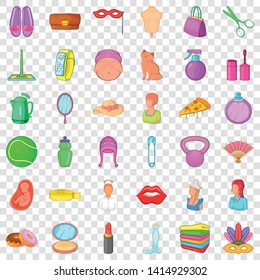 Salon icons set. Cartoon style of 36 salon vector icons for web for any design