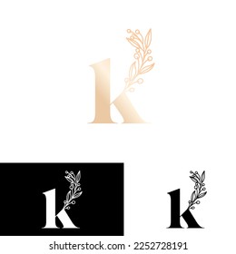 salon logo monogram K boutique initial Letter Design template