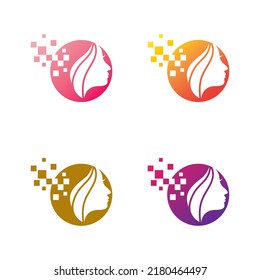 Salon logo template icon set