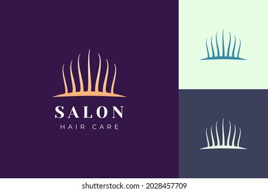 Salon logo template with simple and luxury hair shape