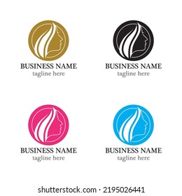 Conjunto de iconos vectoriales de la plantilla de logotipo de salón