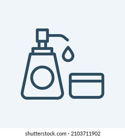 Salon lotion icon outline vector. Beauty care. Dermatology bottle