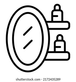 Salon mirror icon outline vector. Hair shampoo. Fashion chair