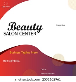 Salon service promotion social media post. Beauty concept template banner.