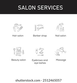 Conjunto de iconos de Vector de servicios de salón
