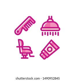 Salon & Spa Icon Set . Vector Illustration