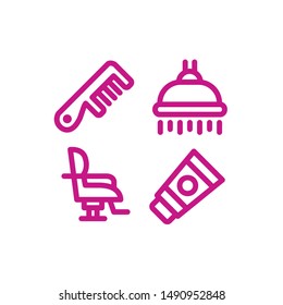 Salon & Spa Icon Set . Vector Illustration