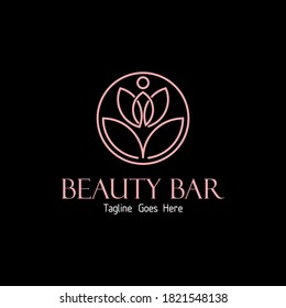 Salon And Spa Identity. Beauty Bar Simple Line Logo Template. 