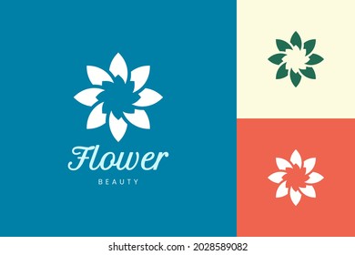 Salon or spa logo template in abstract flower shape