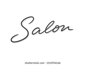 Salon vector lettering. Handwritten text label. Freehand typography design