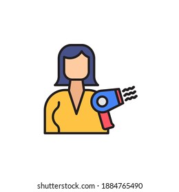 salon workers vector icon colorful. job character illustration. woman profession