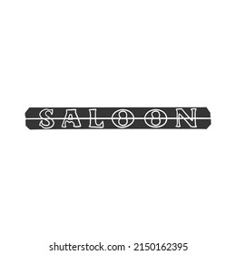 Saloon Banner Icon Silhouette Illustration. Western Vector Graphic Pictogram Symbol Clip Art. Doodle Sketch Black Sign.