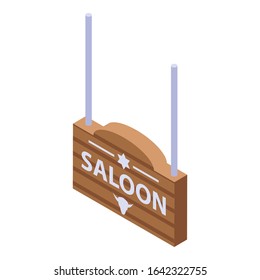 Saloon board icon. Isometric of saloon board vector icon for web design isolated on white background