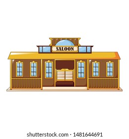 Saloon building icon. Cartoon of saloon building vector icon for web design isolated on white background