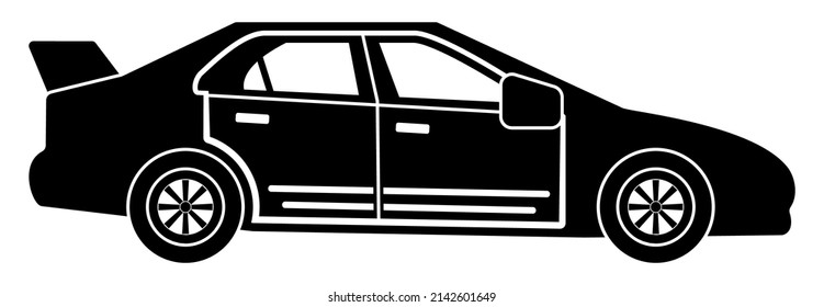 saloon car icon, saloon car vector set sign symbol