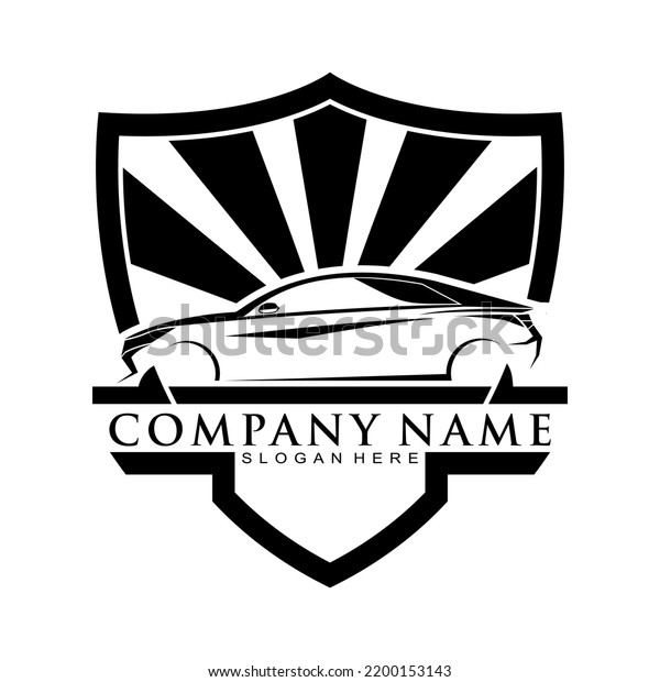 Saloon Car Safety Guard Vector Logo Stock Vector (Royalty Free