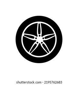 Saloon Car Tires Icon Vector Silhouette For Apps And Websites. For a saloon car icon design or a saloon type car silhouette design.