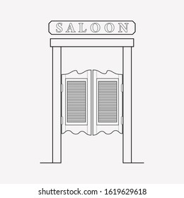 Saloon door icon line element. Vector illustration of saloon door icon line isolated on clean background for your web mobile app logo design.