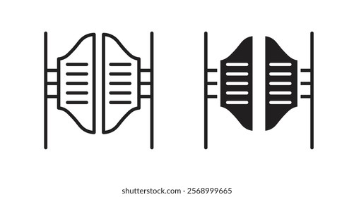 Saloon door icon set vector graphics designs