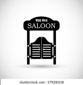 Saloon door icon vector