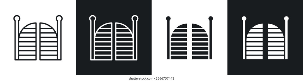 Saloon door icons in Thin line black color. flat simple vector symbols illustration.