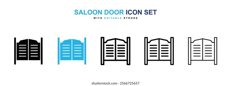 Saloon door icons vector collection pack.