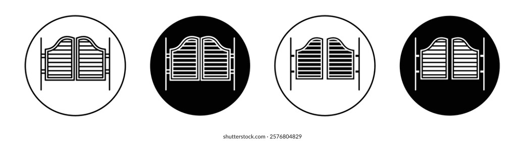 Saloon door icons vector pack for web designs