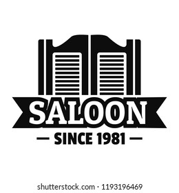 Saloon door logo. Simple illustration of saloon door vector logo for web design isolated on white background