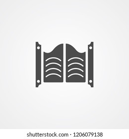 Saloon door vector icon sign symbol