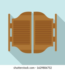 Saloon Doors Icon. Flat Illustration Of Saloon Doors Vector Icon For Web Design