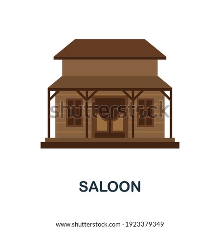 Saloon flat icon. Color simple element from wild west collection. Creative Saloon icon for web design, templates, infographics and more
