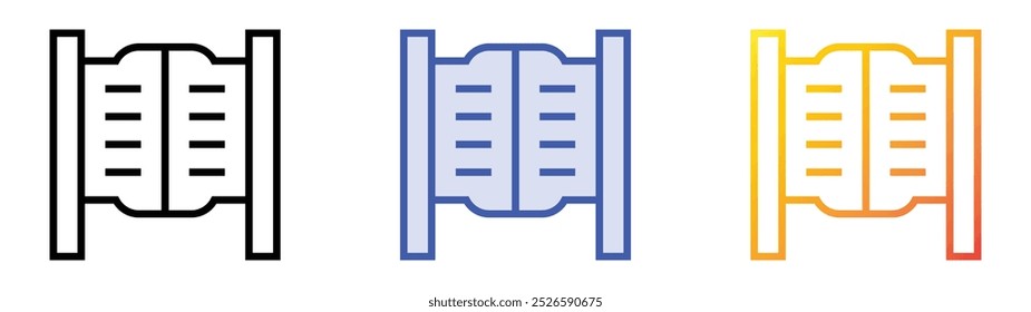 saloon icon. Linear, Blue Fill and Gradient Style Design Isolated On White Background
