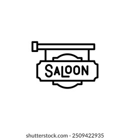 Saloon sign icon. Simple saloon sign icon for social media, app, and web design. Vector illustration