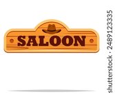 Saloon signboard vector isolated illustration