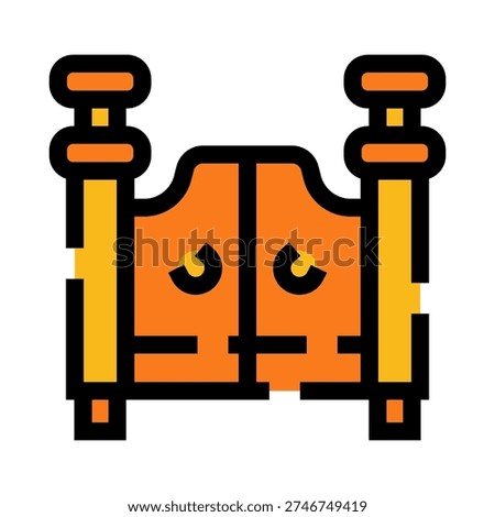 Saloon swinging doors icon representing a classic western bar entrance, symbolizing the rugged frontier, traditional taverns, and old hospitality establishments in a simple graphic illustration