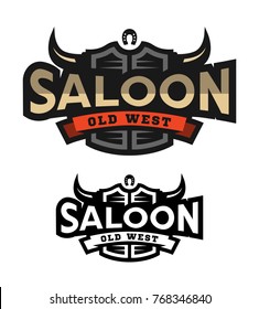 Saloon, tavern, wild west logo, emblem.