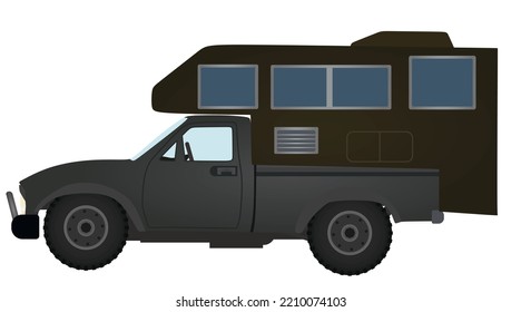Saloon trailer vehicle. vector illustration