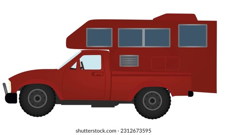 Saloon trailer vehicle. vector illustration