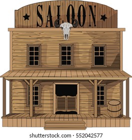 Saloon - Vector art - Old West Building - Western icon