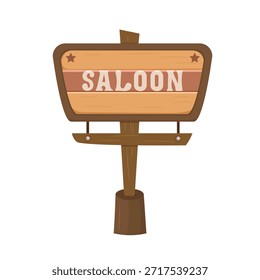 Saloon, Salvaje oeste. Clipart de Vector plano, ilustración con fondo aislado.