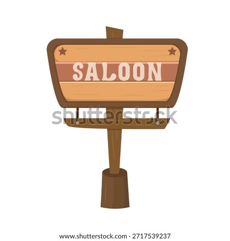 Saloon, Wild west. Flat vector clipart, illustration with isolated background.