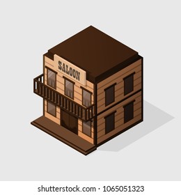 Saloon Wild West Isometric 