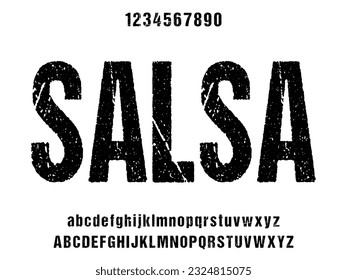 SALSA, condensed display font vector with alternates and ligatures.