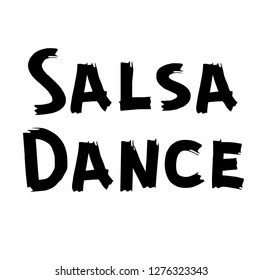 salsa dance label on white background