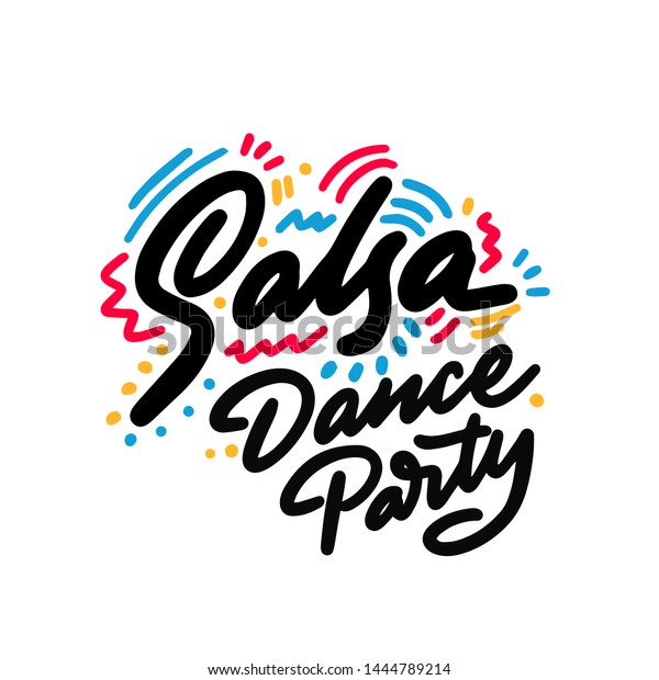Fête de danse de la salsa en lettres de dessin à la main. Peut être utilisé comme signe, illustration, logo ou affiche.
