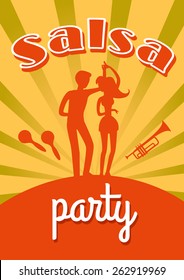 Salsa Dance Party Vector Poster