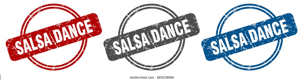 salsa dance round isolated label sign. salsa dance stamp