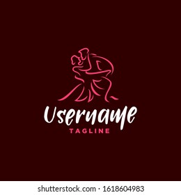 salsa dancer logo design inspiration . couple dance logo design template . simple salsa dance logo