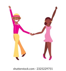 salsa dancers isolated over white background .vector illustration