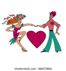 salsa dancers vector illustration